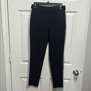 Forever 21 Black Ankle Pants with White Side Stripes